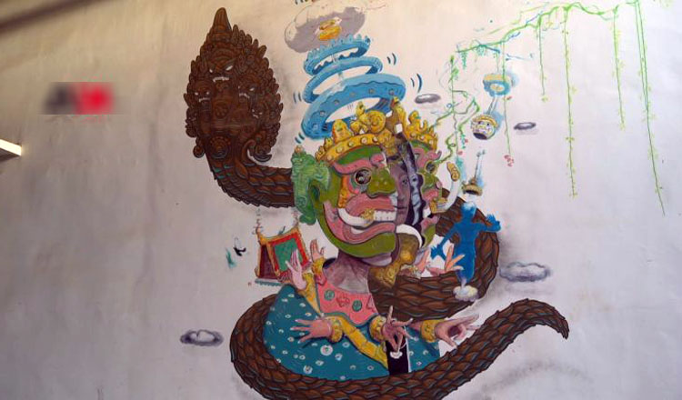 Street art in Phnom Penh conveys a message about beauty and culture of Cambodia