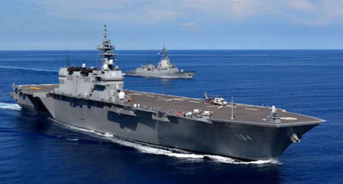 Future Japanese aircraft carrier arrives at the Port of Colombo today