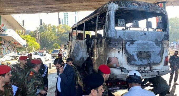 Deadly blast on military bus in Damascus