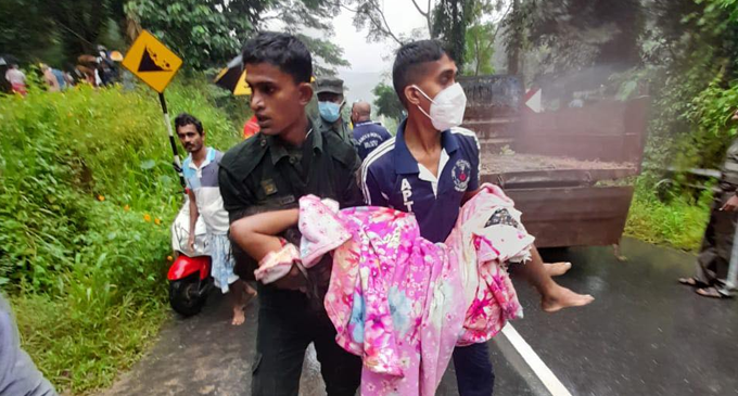 Three dead, one injured following a landslide in Rambukkana Three dead, one injured following a landslide in Rambukkana