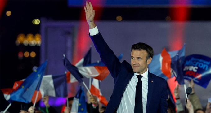 President Emmanuel Macron thanks voters after re-election victory