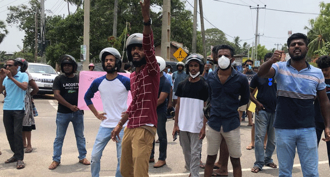 Protests erupt at the Naval Base in Trinco