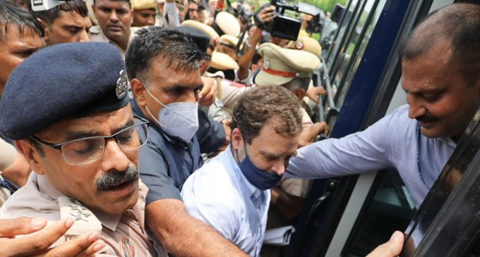 Rahul Gandhi detained during protest