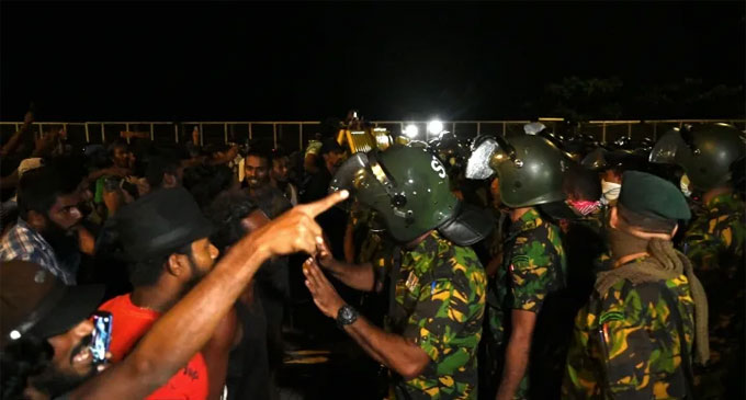 Security forces stormed into Galle face protest site